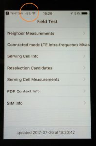 mesurer le signal mobile GSM : valeur plutôt que barres